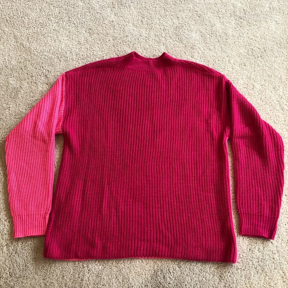 NWOT Shein ColorBlock Long-Sleeve Oversize Knit Sweater Top - Picture 5 of 9